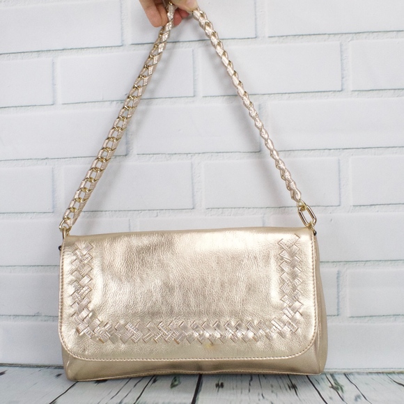 ANTONIO MELANI Handbags - Antonio Melani Metallic Gold Leather Bag Purse